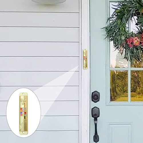 MrMrKura Gold Mezuzah Scroll Door Decor