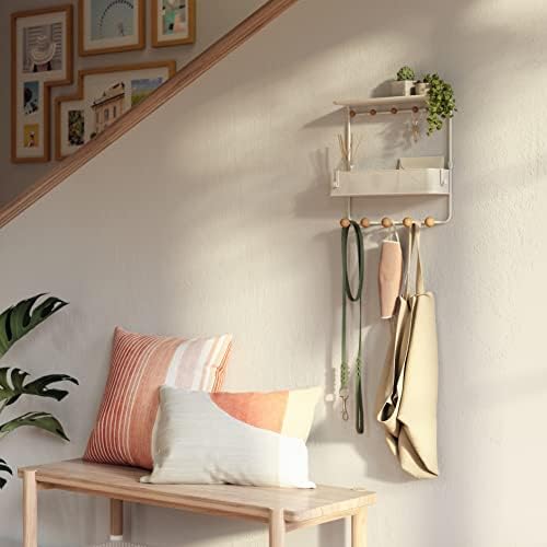 Umbra Estique Entryway Organizer with Hooks and Shelves White