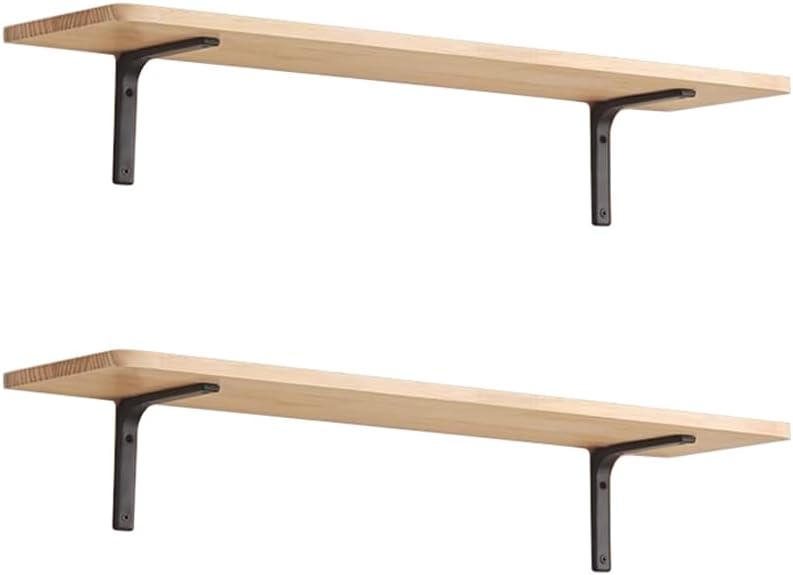 AZOFIA Floating Shelves Set of 2 Carbonized Black