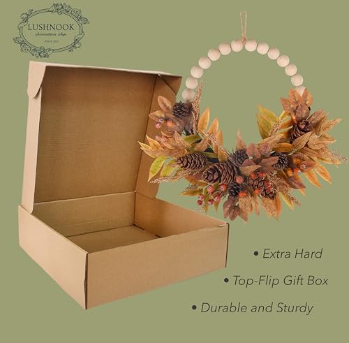 24 Inch Beaded Fall Wreath for Front Door