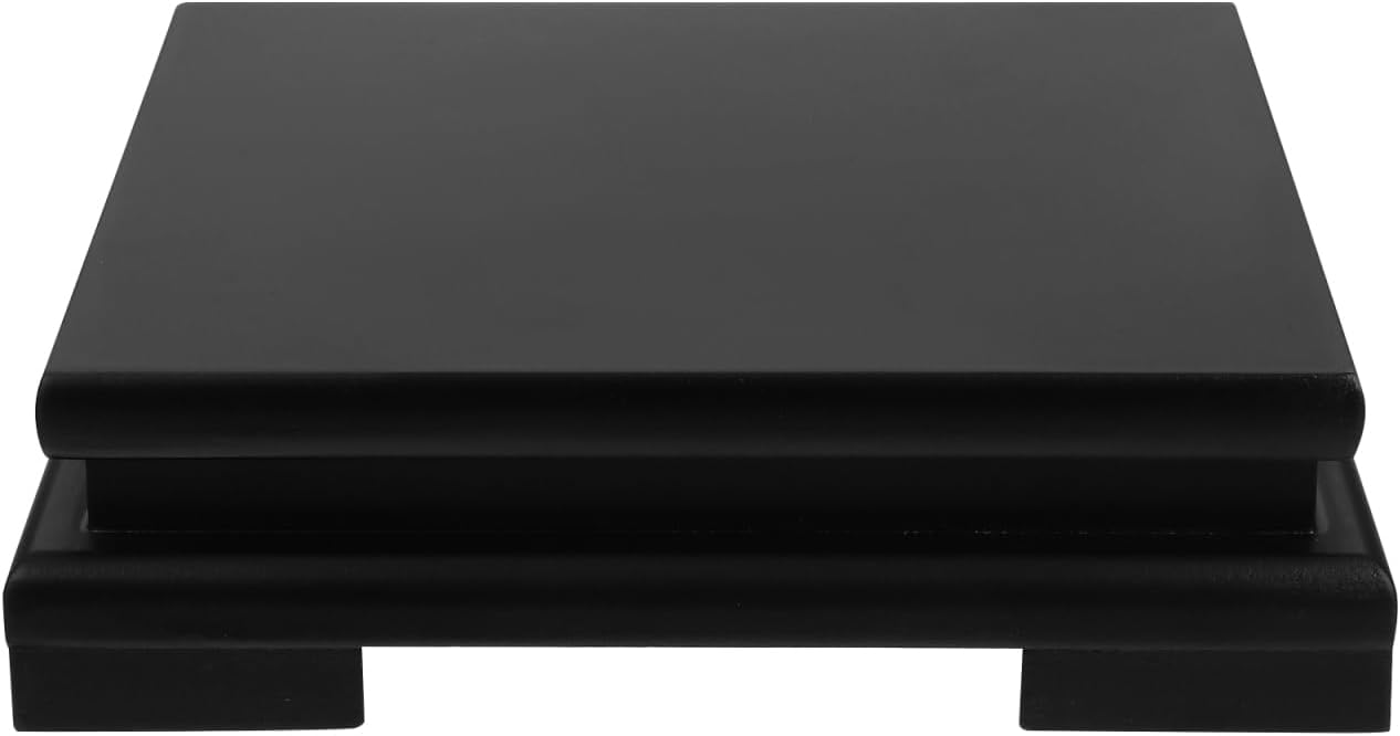 Cabilock Wooden Display Stand Black 7x7x18 Inch Pedestal