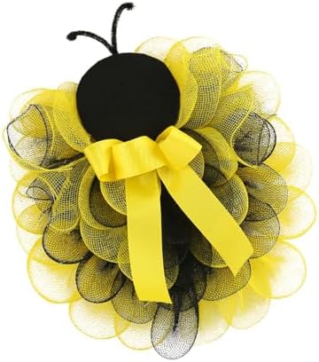 14 Inch Bees Welcome Wreath Spring Door Decor