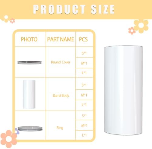 White Cylinder Stands 3pcs for Party Decor Events