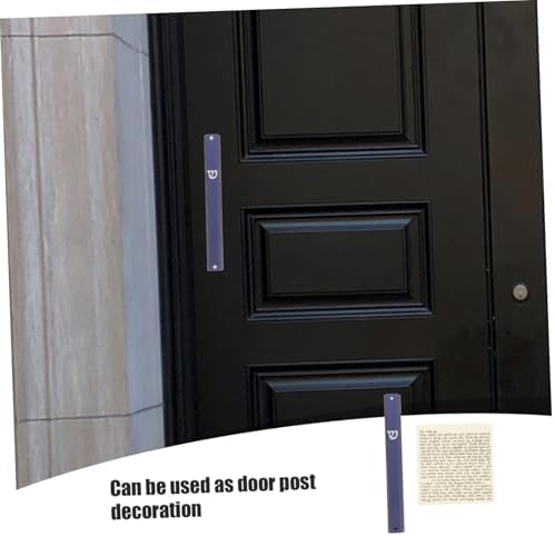 5pcs Blue Metal Mezuzah with Scroll Door Blessing Decor for Jewish Home