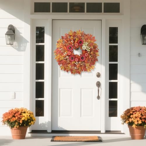 28 Inch Large Fall Wreath for Front Door Porch Window 1