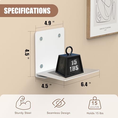 Eapele Invisible Floating Bookshelf 4PCS White