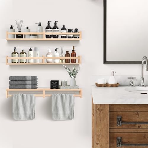 Birola 32 Inch Floating Bookshelf Set of 3