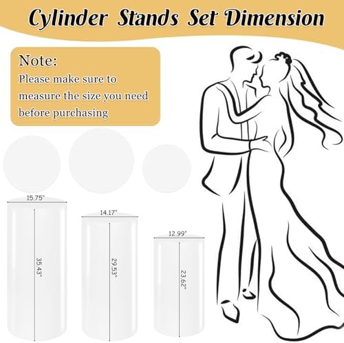 3PCS Metal Cylinder Pedestal Stands for Party Display
