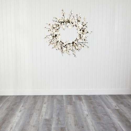 Nearly Natural 24 Inch Plum Blossom Wreath