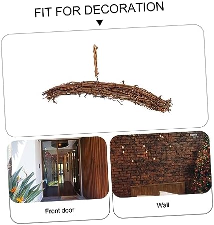 Amosfun 5pcs DIY Rattan Wreath Hanger Heart Shape Frame Front Door Garland Accessory