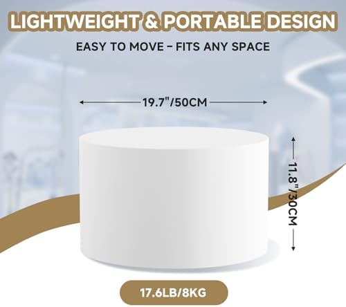 Round Mannequin Display Pedestal Stand White 197x118