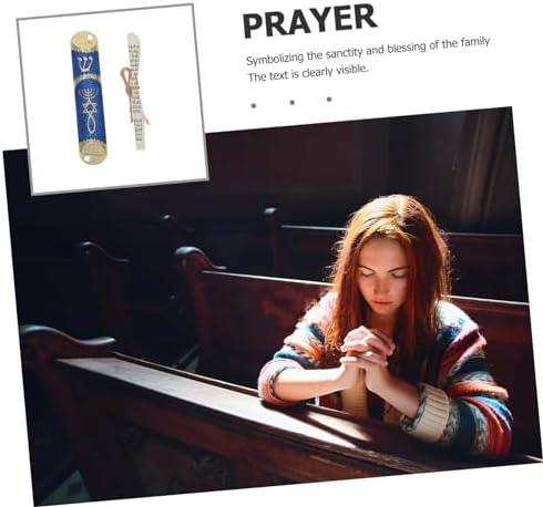 Metal Mezuzah Case with Door Scroll and Bible for Home Decor