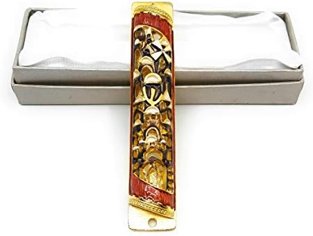 Ayuni Gifts of the World 5 Inch Enamel Painted Mezuzah Case with Crystals
