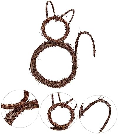 SOLUSTRE Halloween Cat Wreath Garland Pendant for Door and Wall Decor