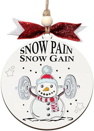 Snow Pain Snow Gain Dumbbell Gym Christmas Ornament 2024