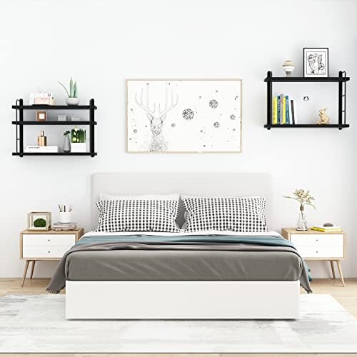 MXCSE Floating Shelves 5pcs Black Wall Mount