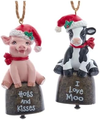 The Bridge Collection Farm Bell Ornaments Set of 2