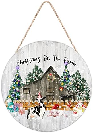 Farmhouse Front Door Hanger Wood Sign 12x12in