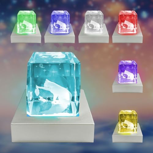 LED Light Base for Crystal 3D Glass Art Multicolor Display Stand Pedestal