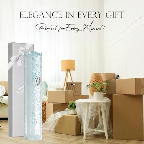 Modern Glass Mezuzah Case with Non-Kosher Scroll