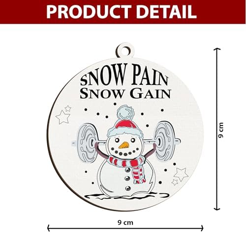 Snow Pain Snow Gain Dumbbell Gym Christmas Ornament 2024