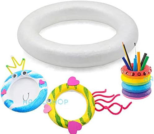 RLECS 4pcs Foam Wreath Forms White Circles for Flower Projects and Home Decor