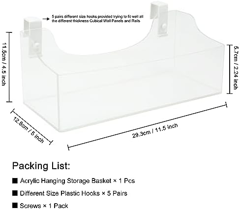 Acrylic Hanging Bedside Shelf - Clear Storage Organizer for Cubical Panels