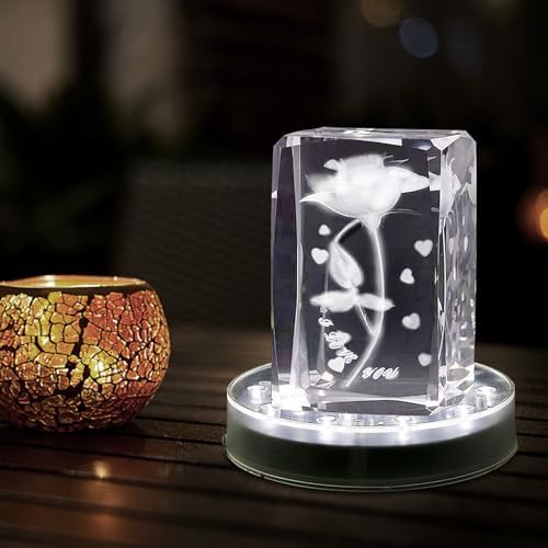 LARDUX 4 Pack LED Light Bases 6 Inch Round Display Pedestal