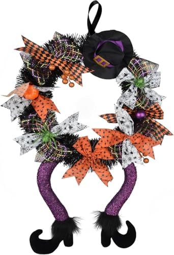 Halloween Witch Door Wreath 24 Inch Decor
