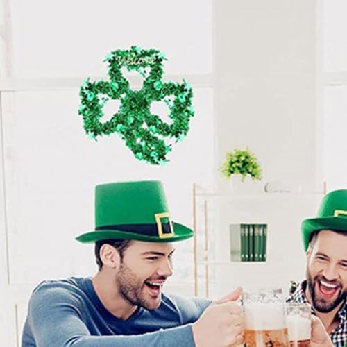 St Patrick Day Shamrock Wreath Frame 2pcs Iron DIY Hoop for Wall and Door Decoration