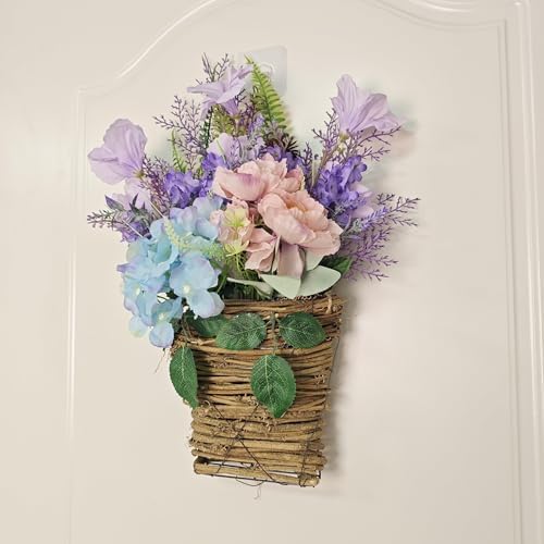 Hydrangea Door Hanging Basket Wreath Cream 2025 Spring Decor
