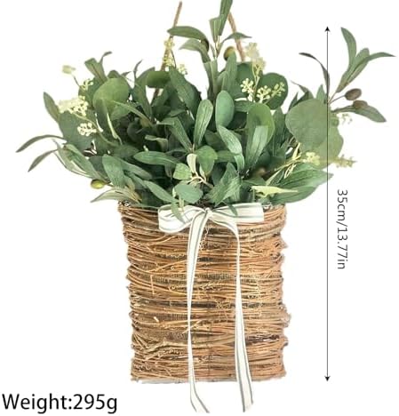 Lavender Artificial Flowers Basket Wreath for Front Door