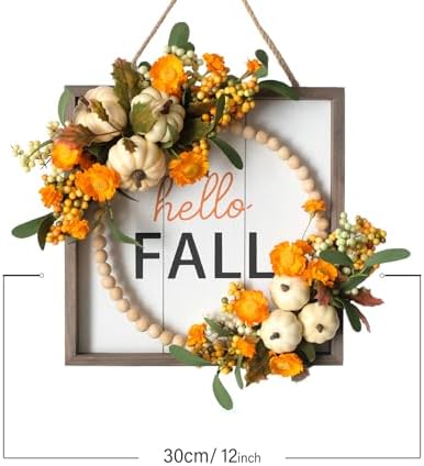 Tempus Fall Wreath for Front Door 12 Inch Decor
