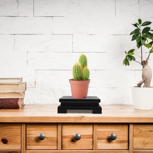 Cabilock 2 Pcs Square Wood Display Stand for Vases and Decor