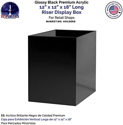 Glossy Black Acrylic Display Box with One Open Side