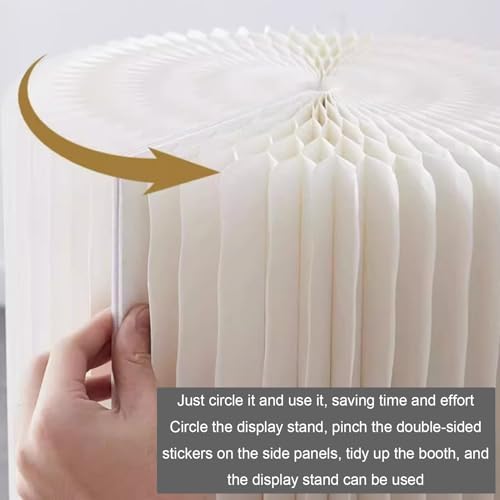 Foldable Cardboard Column Display Pedestal Roman Pillar Cake Stand with Acrylic Disc