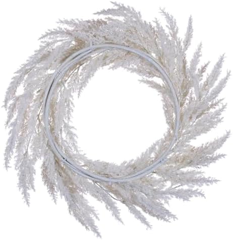 Vickerman 24 Inch White Pampas Grass Wreath