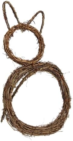 VALICLUD Cat Shape Rattan Wreath Halloween Door Decor Accent