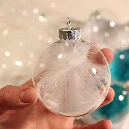 Wioilyoy 20PCS Clear Decorative Balls - Refillable 236 Inch Silver Wire