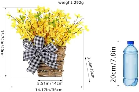 Spring Flower Wreath Basket - Artificial Hydrangea Door Decor
