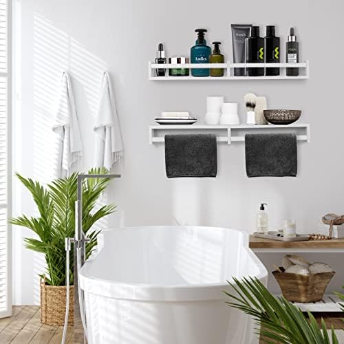 White Floating Bookshelf Set of 2 for Kids Room