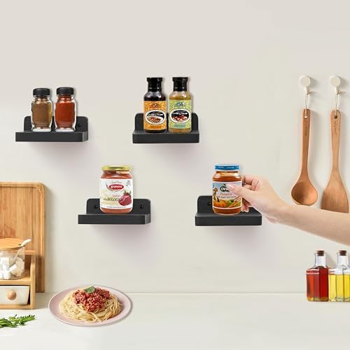 Small Floating Shelf 4x4 Inch Wood Shelf for Wall Display