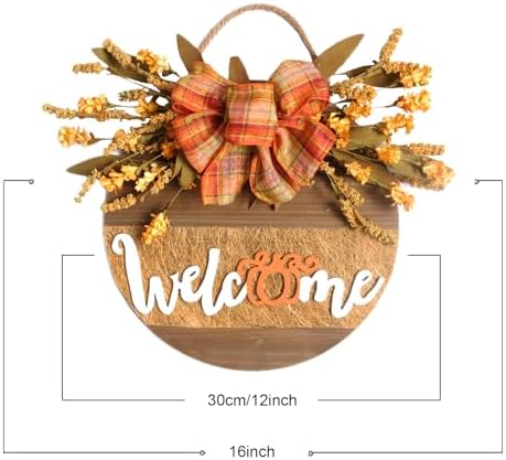 Fall Welcome Sign Decor Front Door Wreath