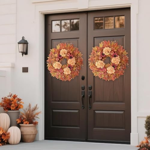 28 Inch Large Fall Wreath for Front Door Porch Window