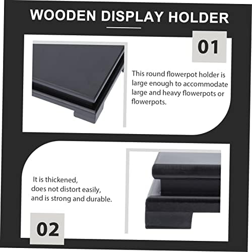 Cabilock 2 Pcs Square Wood Display Stand for Vases and Decor