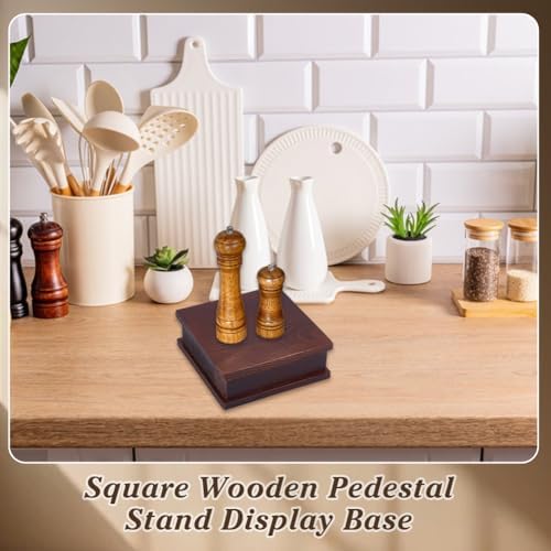 AHANDMAKER Wooden Pedestal Display Base for Collectibles