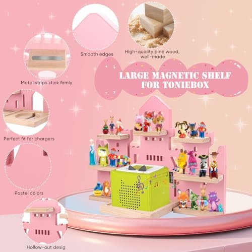 Magnetic Wooden Tonie Shelf with Castle Design