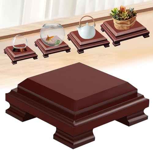 DYNWAVE Square Wooden Display Base for Vases and Plants