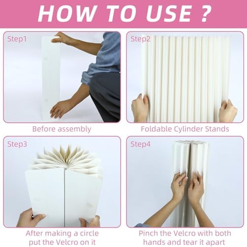 3 Pcs White Cylinder Stands for Party Display