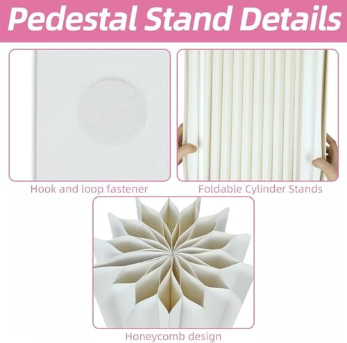3 Pcs White Cylinder Stands for Party Display